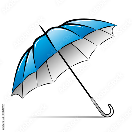 Drawing umbrella on white background. Vector illustration