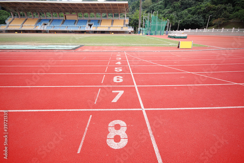 Stadium main stand and running track