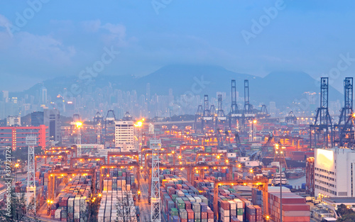 Wallpaper Mural Hong Kong container pier Torontodigital.ca