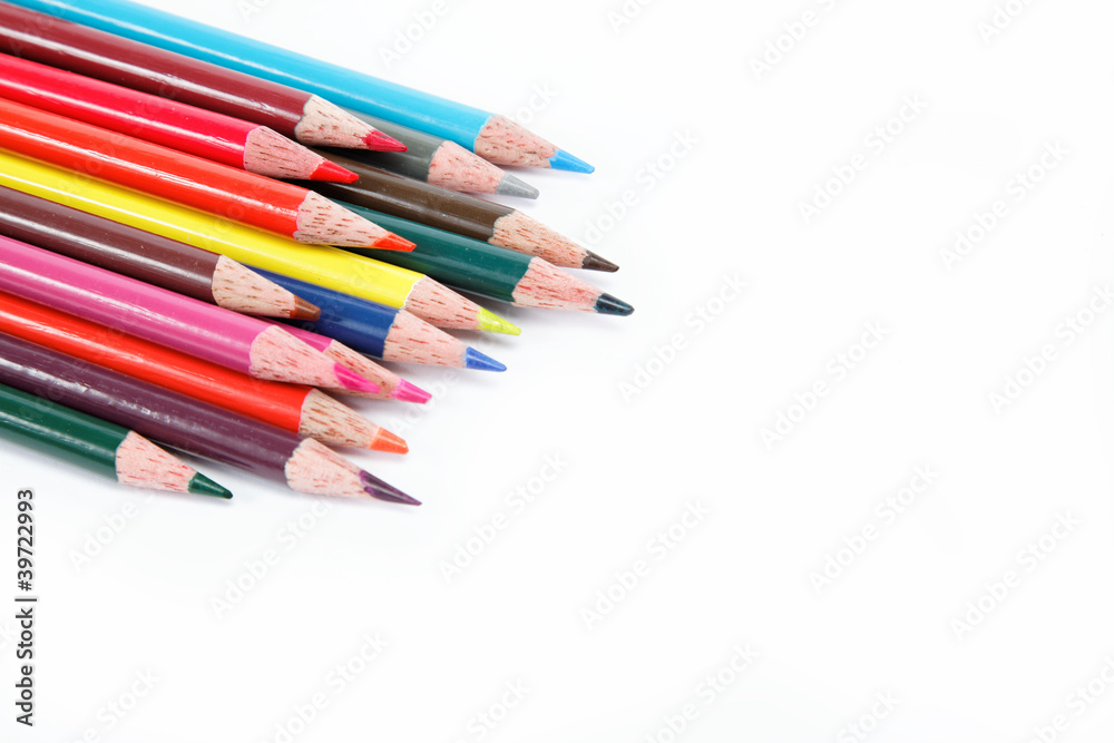 Color pencils isolated on white background Color pencils isolated on white background