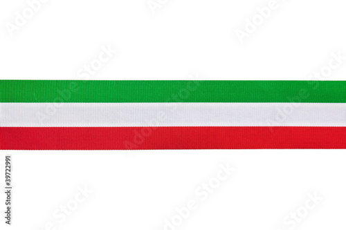 Nastro in tessuto orizzontale tricolore Italia photo