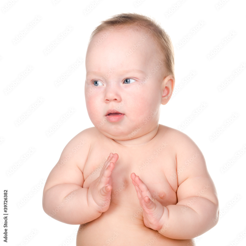 little baby is thoughtfully looking sideways little baby is thoughtfully looking sideways
