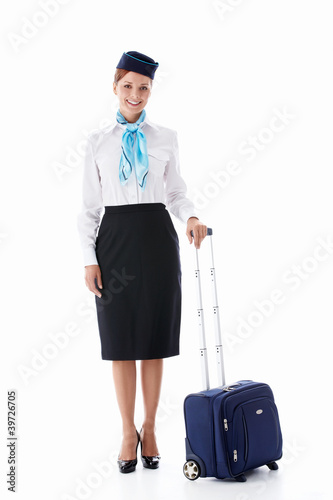 Stewardess with a suitcase