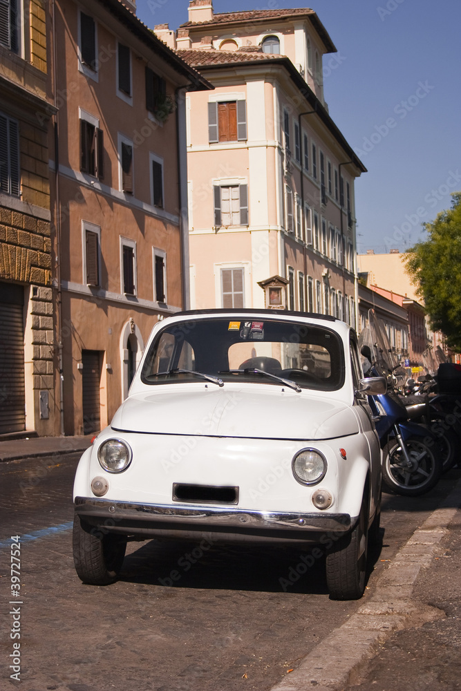 Fiat 500 on the streets of Rome