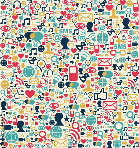 Social media network icons pattern