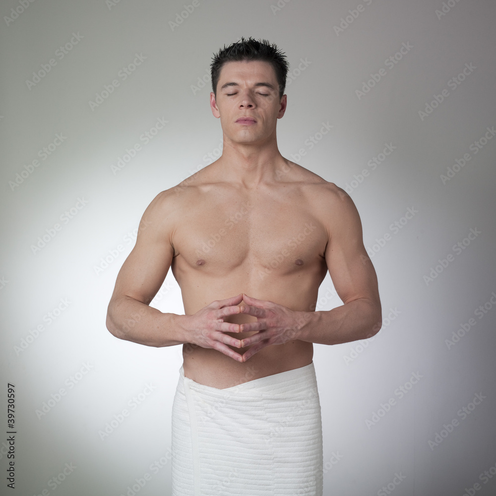 calm man relaxing at the gym calm man relaxing at the gym