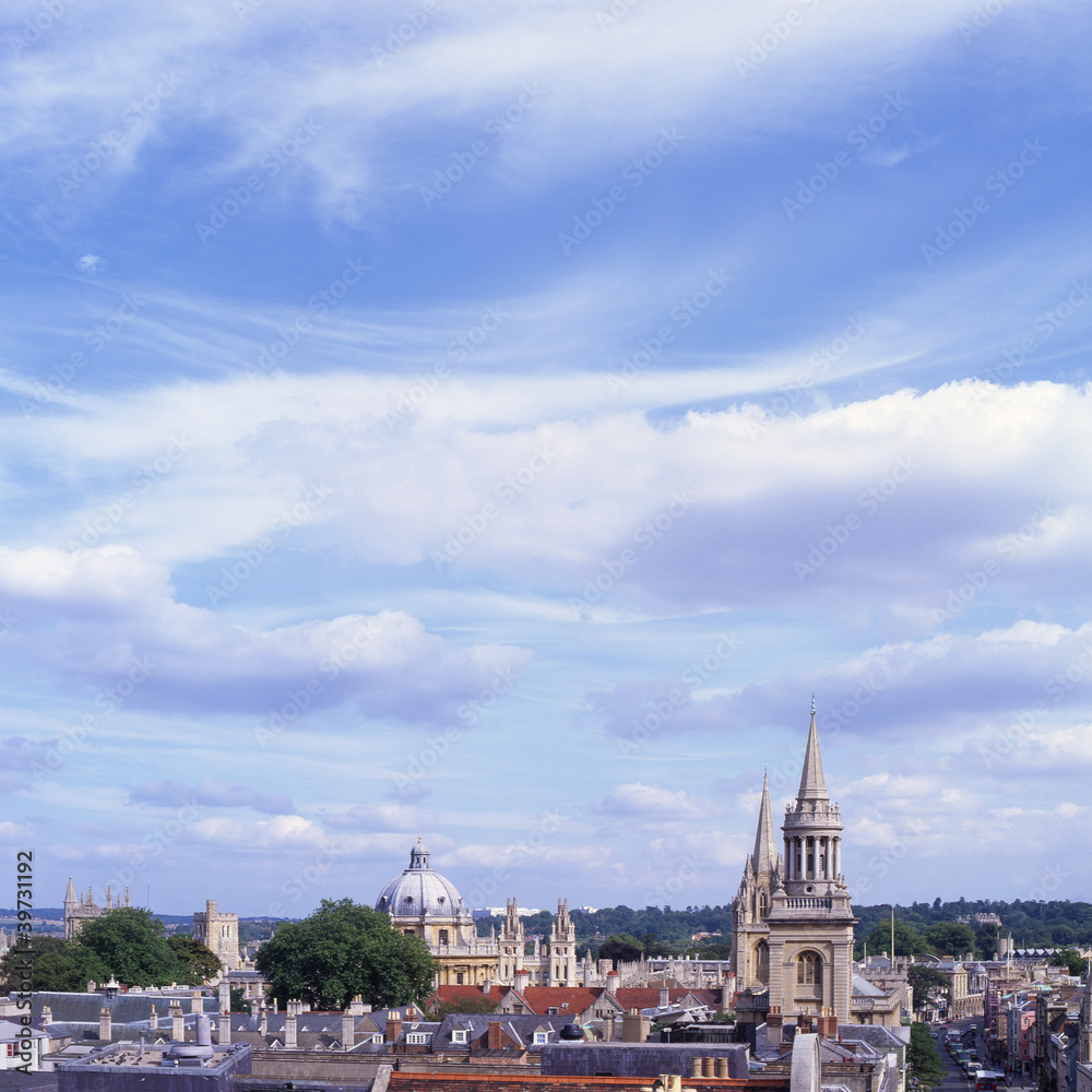 Oxford city skyline. England