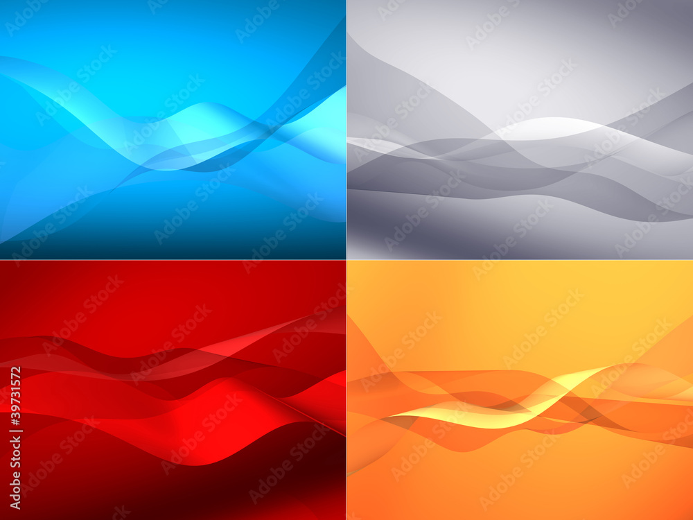 Naklejka premium 3d abstract background waves set for business