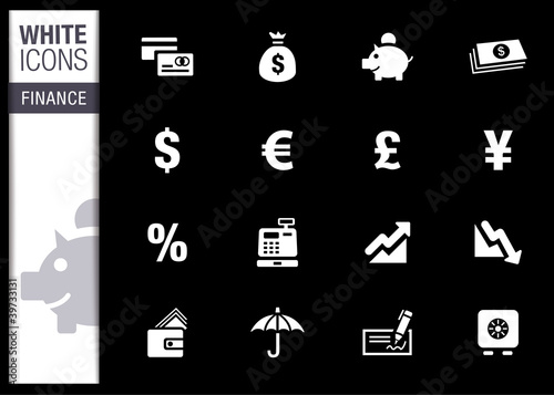 White - Finance icons