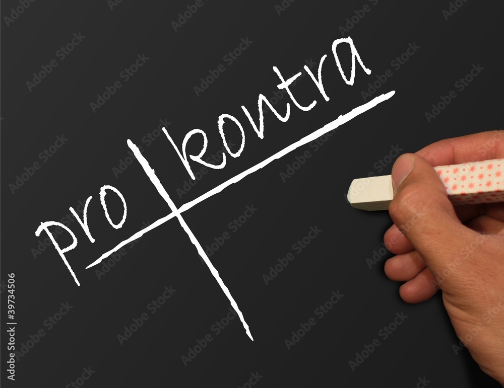 Tabelle Pro und Kontra Stock Photo Adobe Stock