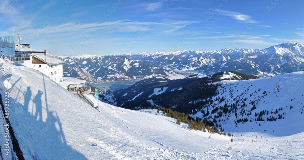 Panorama of Zell am See ski resort, Austria