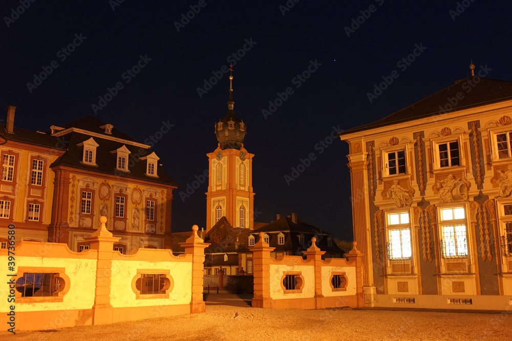 Fototapeta premium Schloss Bruchsal bei Nacht