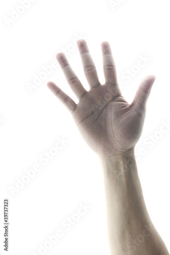 hand symbol that means five on white background © offish25