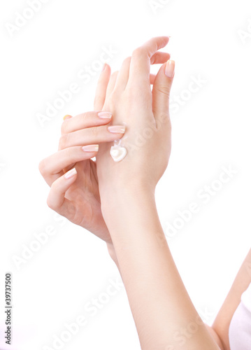 hands with cream photo