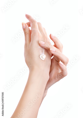 hands with cream