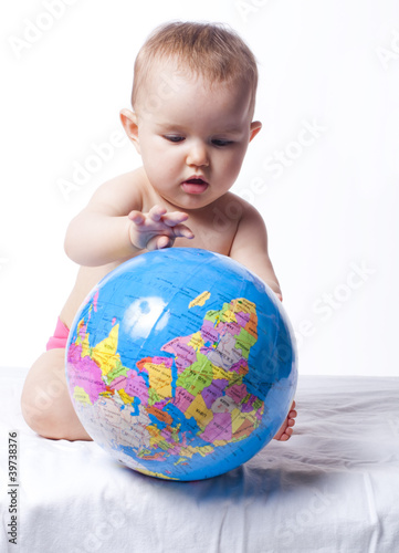baby respecting the planet