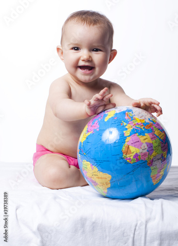 smiling baby protecting the earth