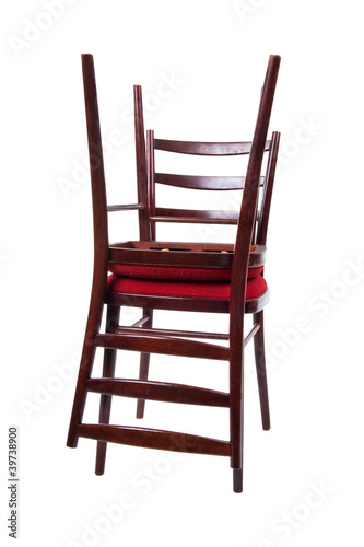 wooden chair on white background