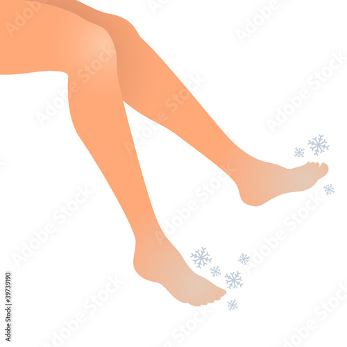 Cold woman feet
