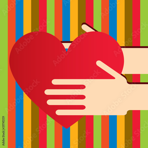 Illustration of hands with heart