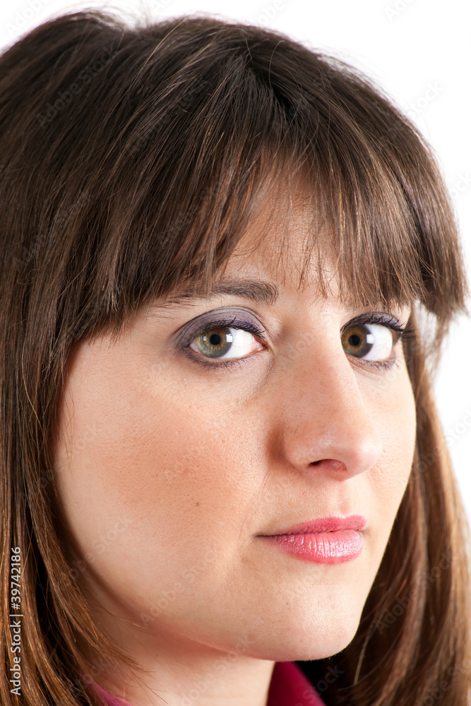 Businesswoman closeup isolated on white Businesswoman closeup isolated on white