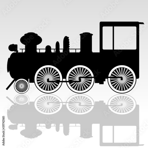 old locomotive vector illustration