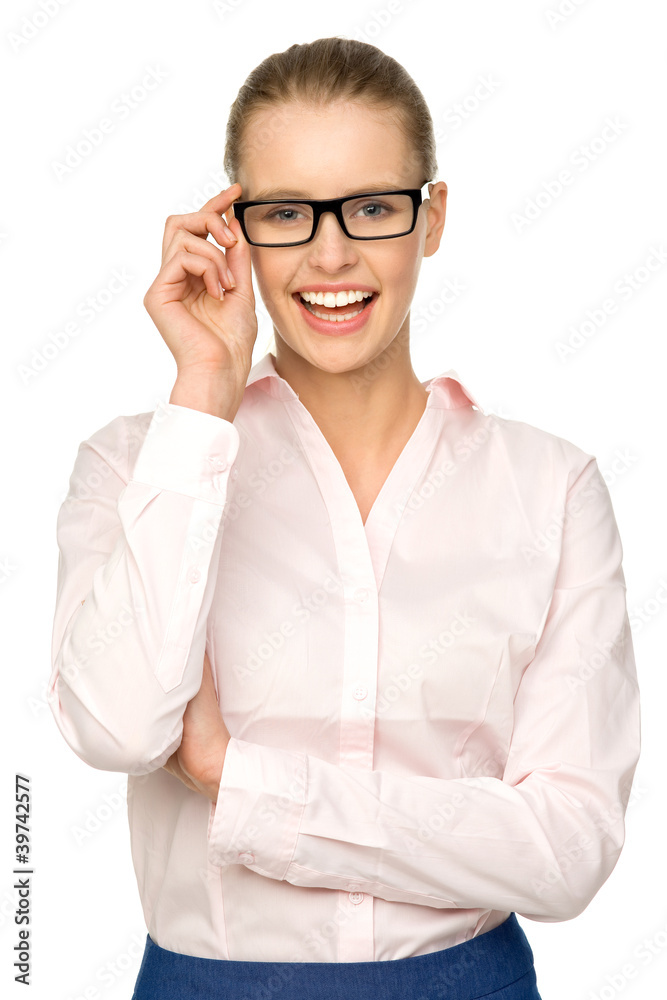 Attractive woman wearing glasses Attractive woman wearing glasses