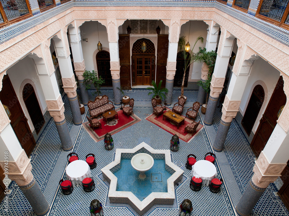Naklejka premium Riad, Fez, Morocco