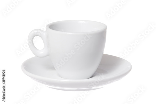 Isolated White Espresso Cup on White Background.