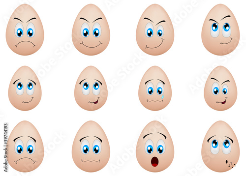 vector greeting cards with cute  eggs, dedicated to Happy Ester