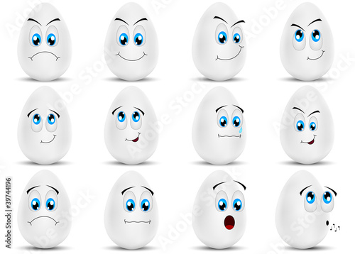 vector greeting cards with cute  eggs, dedicated to Happy Ester