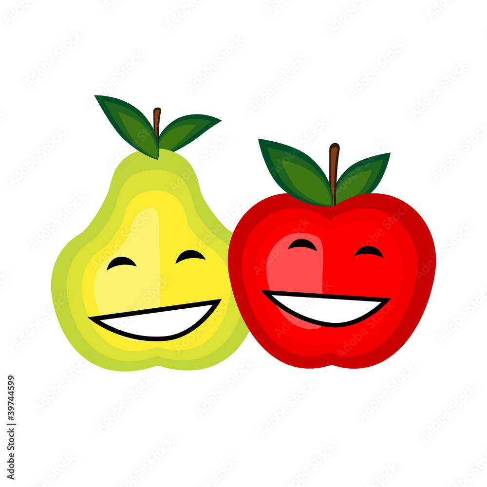Funny fruits smiling together for your design Funny fruits smiling together for your design