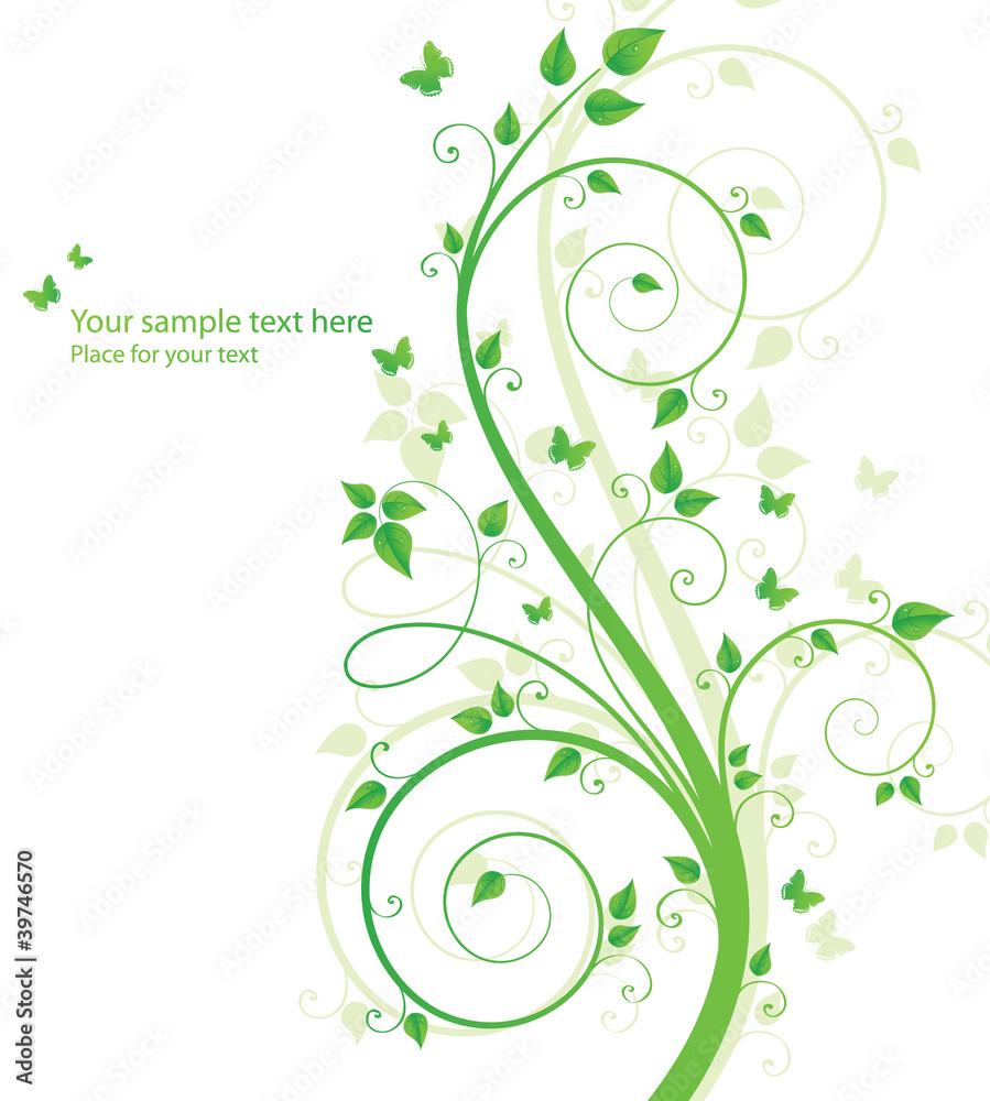 magic spring tree with butterflies and space for text magic spring tree with butterflies and space for text
