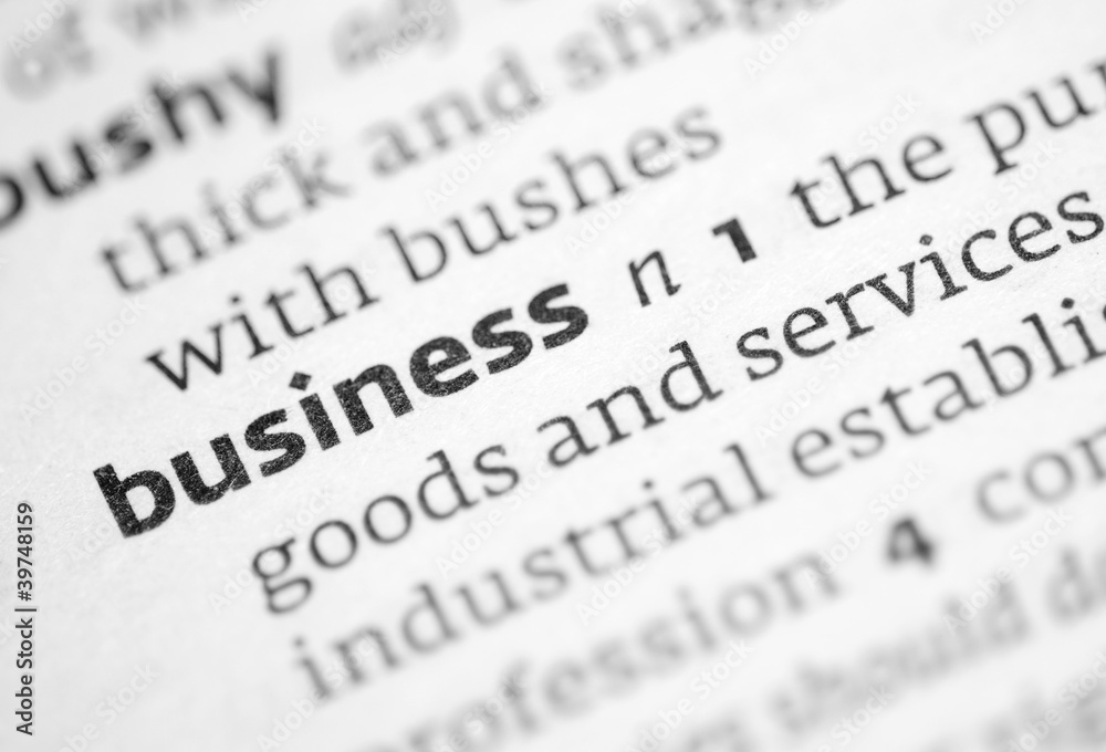 Fototapeta premium Business definition in a dictionary