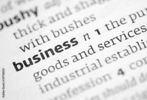 Business definition in a dictionary