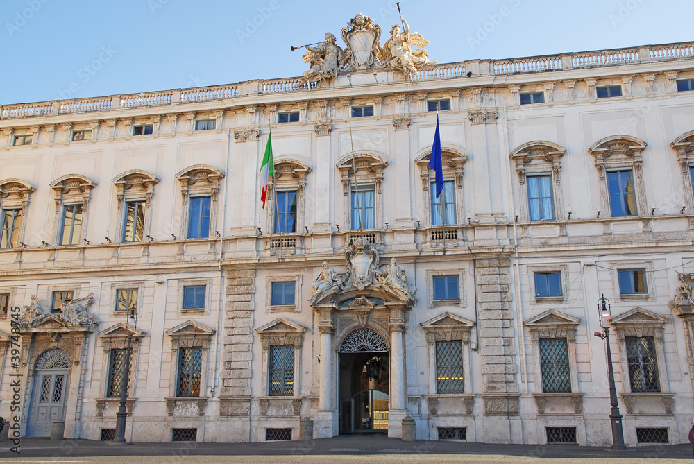 Rome, the Consulta building in Quirinale square.