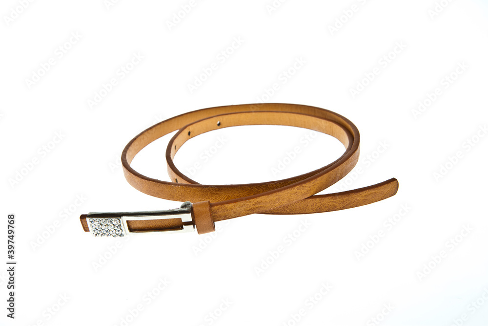 Brown women style belt isolated on white background Brown women style belt isolated on white background