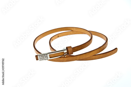 Brown women style belt isolated on white background