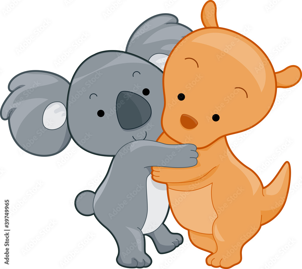 Fototapeta premium Koala and Kangaroo