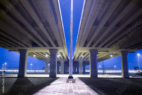 Quadro em tela elevated express way at night time