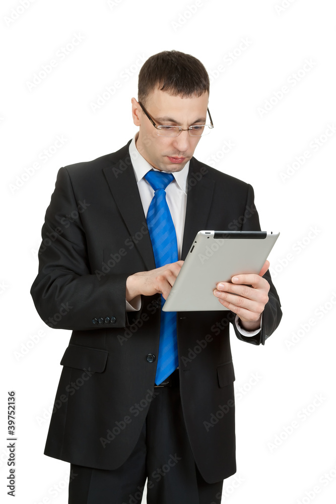 Young businessman with a Tablet PC