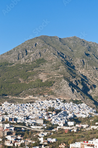 Chefchaouen blue town general view at Morocco photo