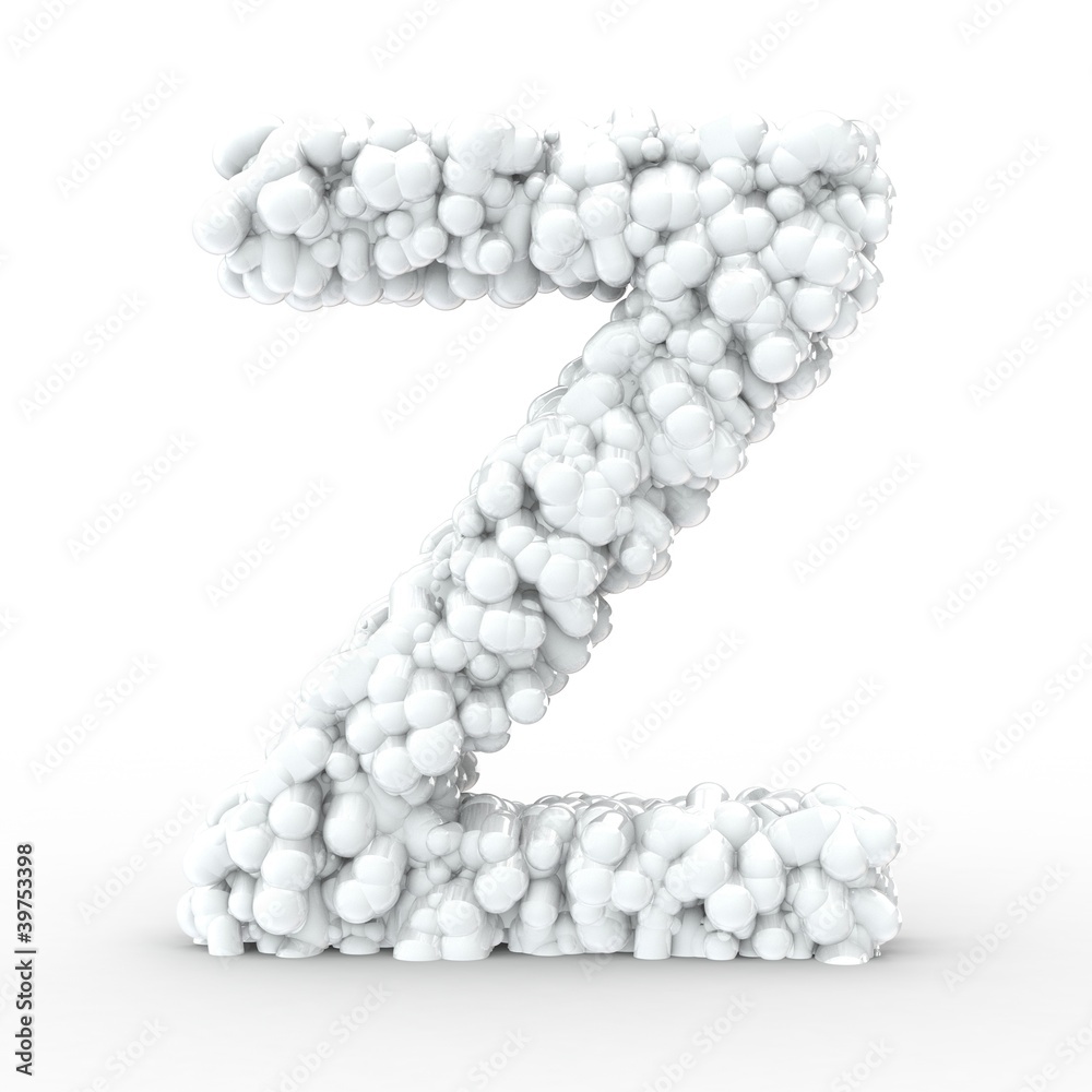 Texteffekt Moleküle weiss Buchstabe Z Texteffekt Moleküle weiss Buchstabe Z