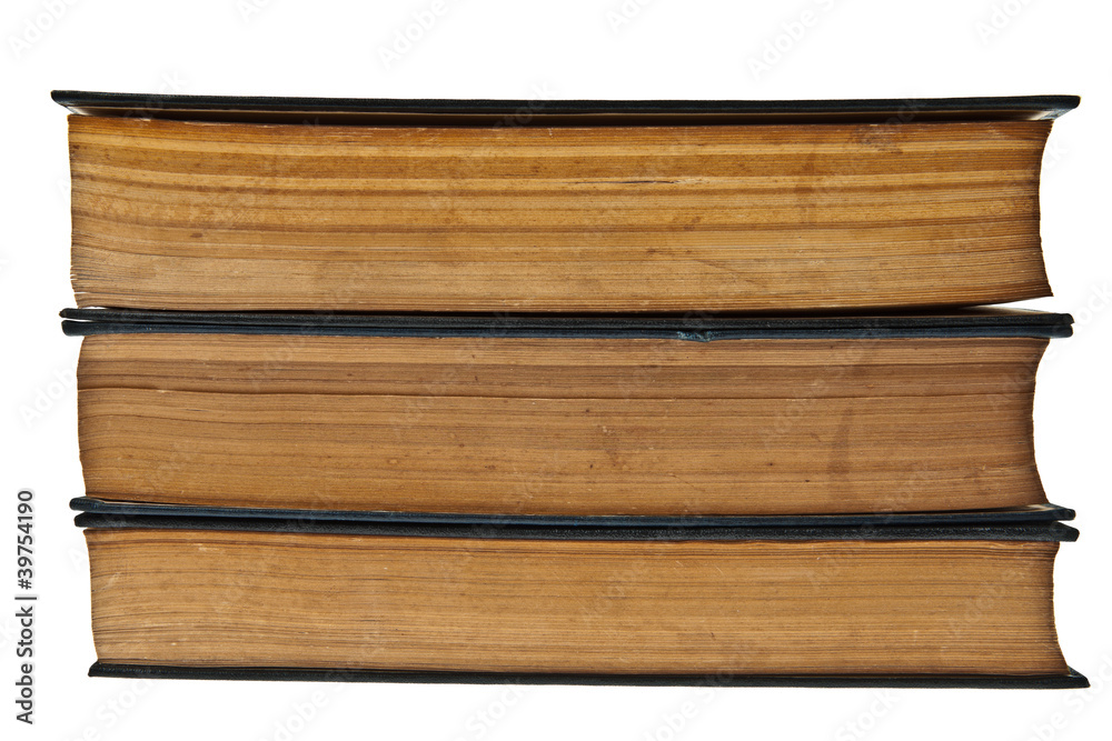 Stack of old books isolated on white background Stack of old books isolated on white background