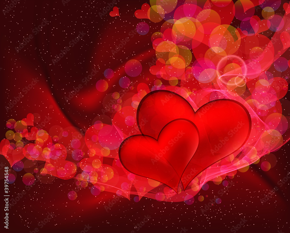 Flying hearts abstract background with space Flying hearts abstract background with space