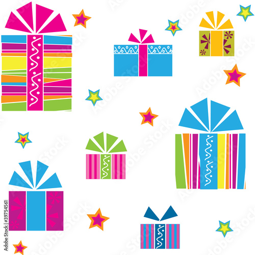 seamless pattern of gifts