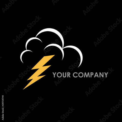 Logo lightning on a black background # Vector