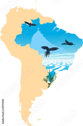 Map picture of South America