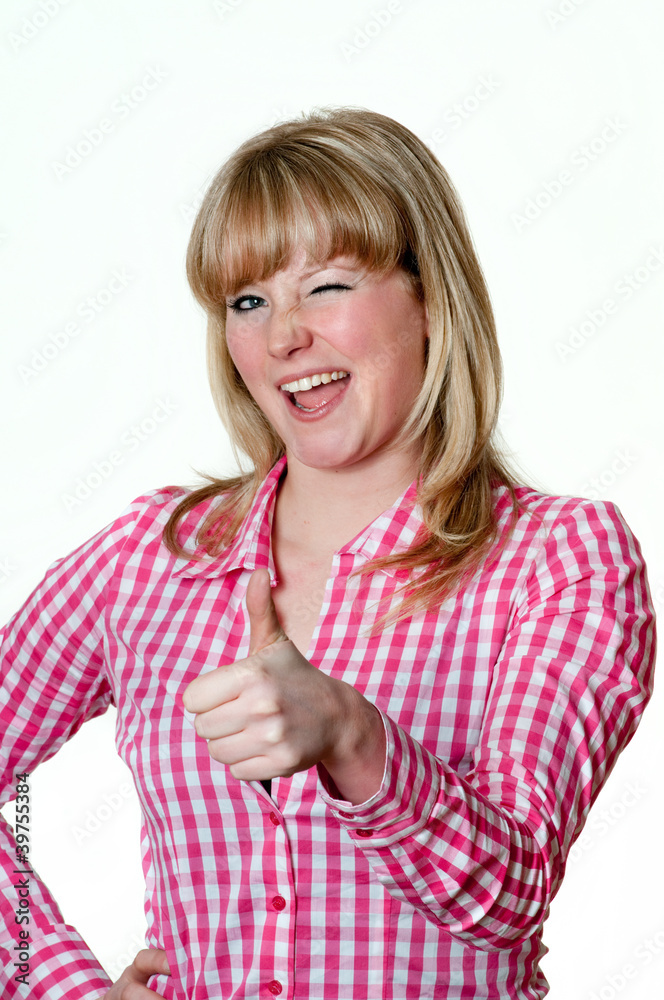 portrait mädchen business daumen hoch