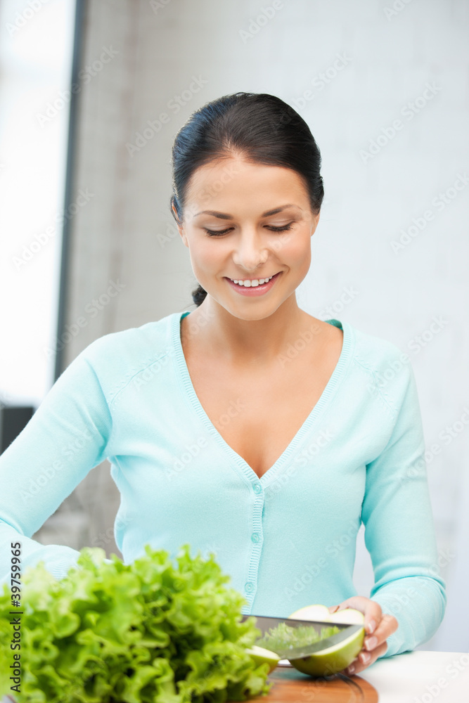 beautiful woman in the kitchen